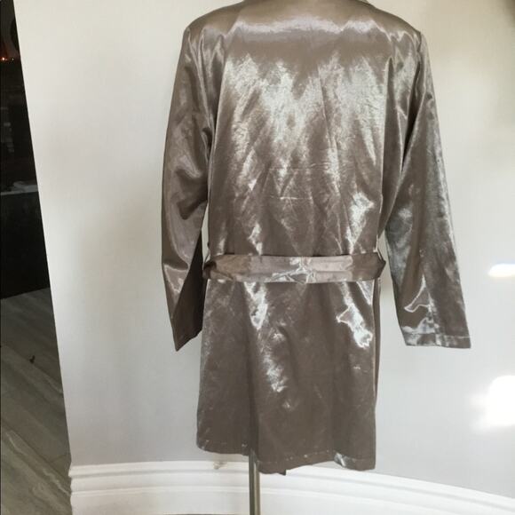 NWOT Metallic Belted Trench Coat Fully Lined Ulla Popken Size 12 - 14 LARGE - Picture 3 of 14